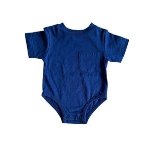 Vintage Miniwear Baby One Piece Bodysuit Navy Pocket Snap 0-3m CUSTOMIZE